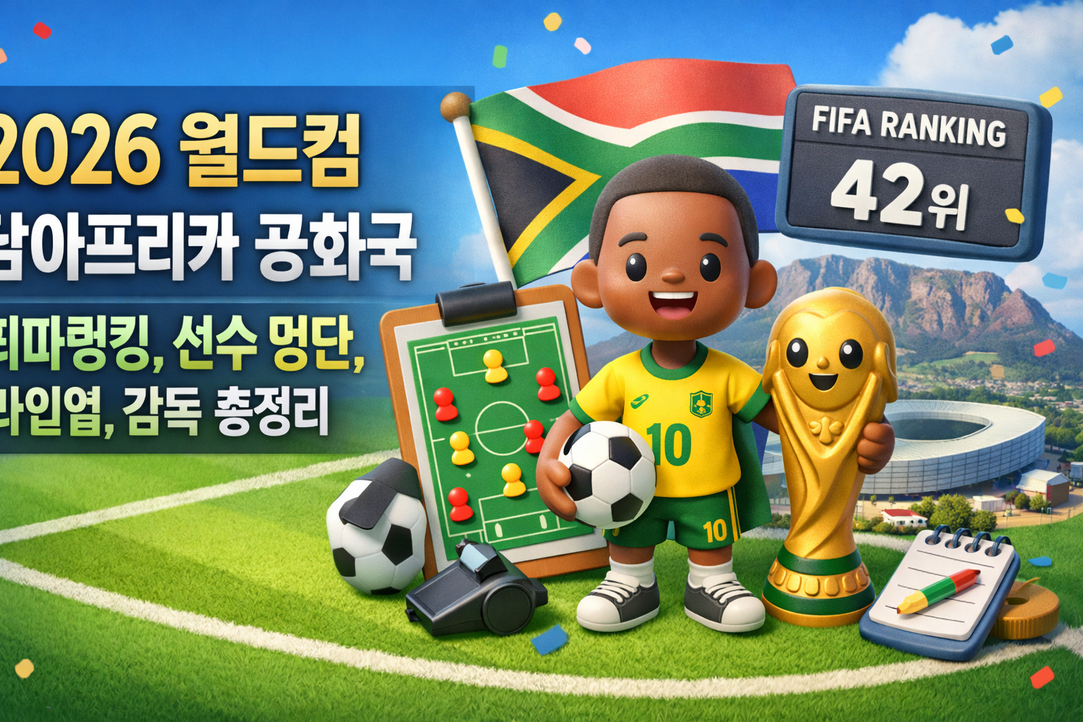 2026 월드컵 남아프리카 공화국 피파랭킹, 선수 명단, 라인업, 감독 총정리