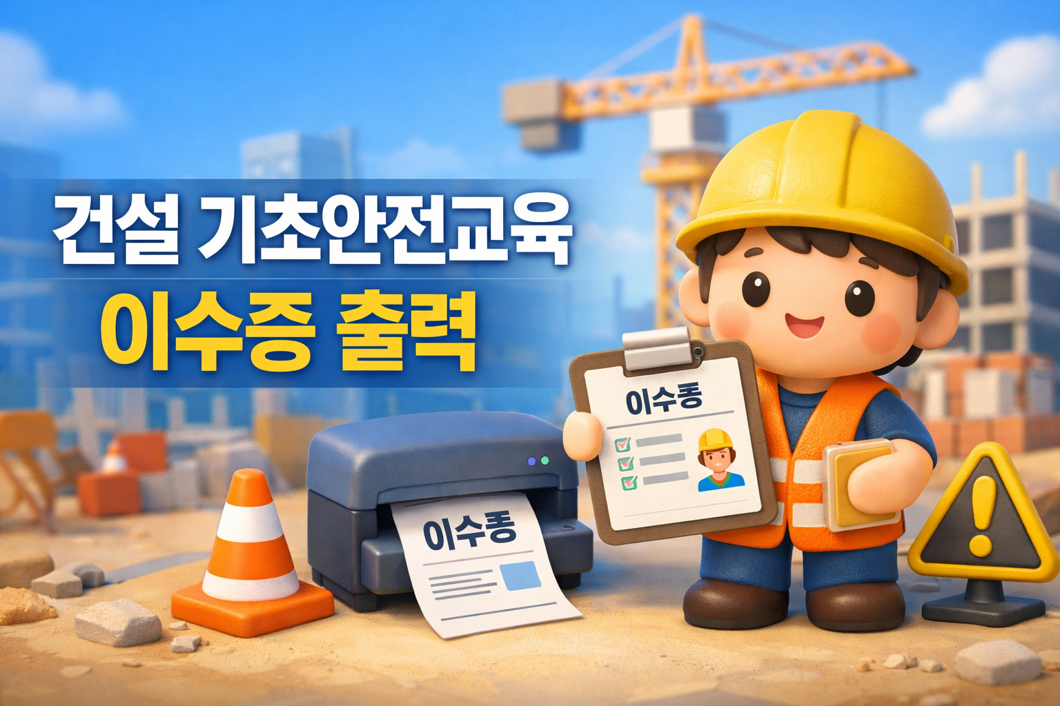 건설 기초안전교육 이수증 출력