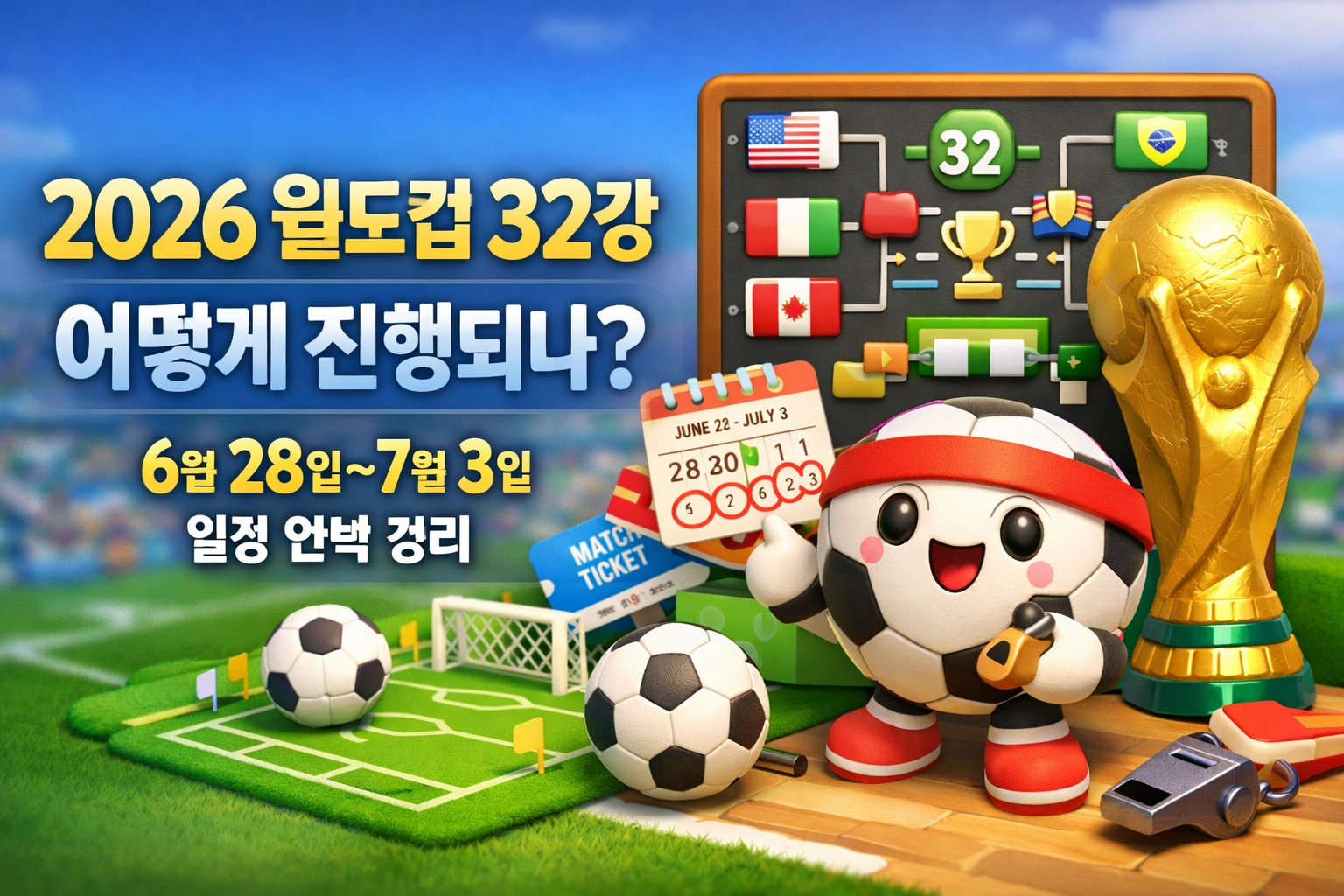 2026 월드컵 32강 어떻게 진행되나? 6월 28일~7월 3일 일정 완벽 정리