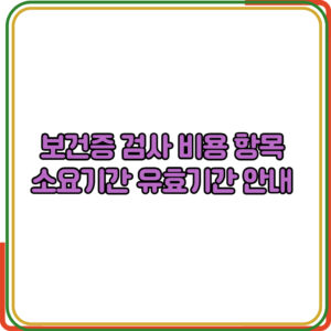 보건증 검사 비용 인터넷 재발급