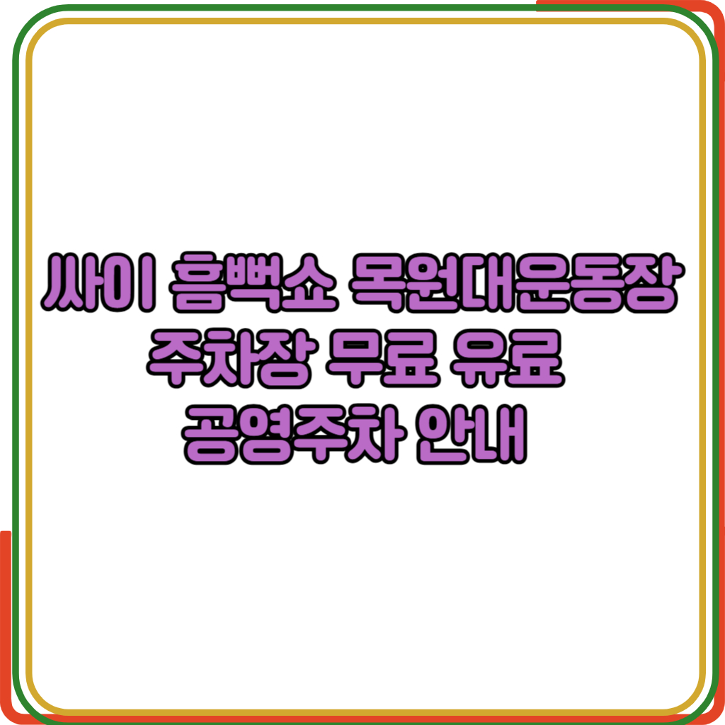 싸이 흠뻑쇼 목원대운동장 주차장