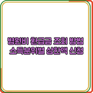 병원비 환급금 조회 방법