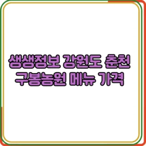 생생정보 강원도 춘천 구봉농원